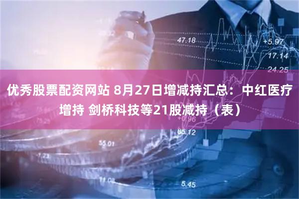 优秀股票配资网站 8月27日增减持汇总：中红医疗增持 剑桥科技等21股减持（表）